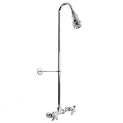 Unbranded 2-Handle 1-Spray Outdoor Exposed Shower Faucet in Chrome Plated Brass (Valve Included) -Bathroom Faucets Store chrome plated shower faucets 67252 4f 1000