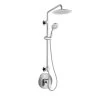 PULSE Showerspas Seabreeze Wall Mounted 4-Spray 8 in. 1.8GPM Dual Shower Head and Handheld with Pressure Balance Valve in Chrome