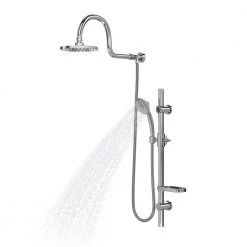 PULSE Showerspas Aqua 3-Spray Handshower and Showerhead Combo Kit with Wall Bar Shower Kit in Chrome Finish -Bathroom Faucets Store chrome pulse showerspas wall bar shower kits 1019 1d 1000