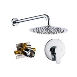 Rainlex Single-Handle 1-Spray Round High Pressure Shower Faucet with 10 in. Shower Head in Polished Chrome (Valve Included)