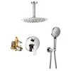 Rainlex Ceiling Single-Handle 3-Spray Round High Pressure Shower Faucet with 10 in. Shower Head in Chrome (Valve Included)