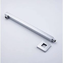 Rainlex 24 in. 600 mm Square Wall Mount Shower Arm and Flange, Chrome -Bathroom Faucets Store chrome shower arm extensions l1cp 600 44 1000