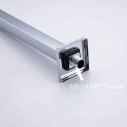 Rainlex 24 in. 600 mm Square Wall Mount Shower Arm and Flange, Chrome -Bathroom Faucets Store chrome shower arm extensions l1cp 600 4f 1000