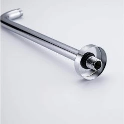 Rainlex 24 in. 600 mm Round Wall Mount Shower Arm and Flange, Chrome -Bathroom Faucets Store chrome shower arm extensions l2cp 600 1f 1000