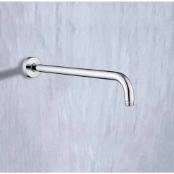 Rainlex 24 in. 600 mm Round Wall Mount Shower Arm and Flange, Chrome -Bathroom Faucets Store chrome shower arm extensions l2cp 600 4f 1000