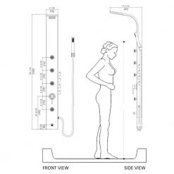 Pia Ricco 60 in. 6-Jet Shower Panel System in Chrome with Adjustable Rainfall Shower Head, Handshower Wand and Tub Spout -Bathroom Faucets Store chrome shower towers shp 9201ch 1f 1000