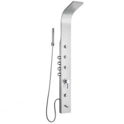 Pia Ricco 60 in. 6-Jet Shower Panel System in Chrome with Adjustable Rainfall Shower Head, Handshower Wand and Tub Spout