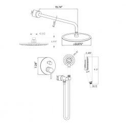 AKDY Round, wall-mounted adjustable rain shower faucet, handheld shower combo, in Chorme Stainless Steel. 13 AKDY Round, wall-mounted adjustable rain shower faucet, handheld shower combo, in Chorme Stainless Steel. -Bathroom Faucets Store chrome stainless steel akdy shower faucets sf002 1 4f 1000