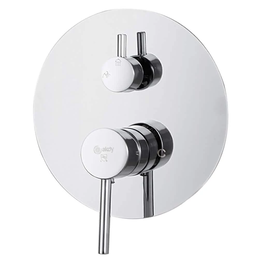 AKDY Round, wall-mounted adjustable rain shower faucet, handheld shower combo, in Chorme Stainless Steel. 6 AKDY Round, wall-mounted adjustable rain shower faucet, handheld shower combo, in Chorme Stainless Steel. - Image 6