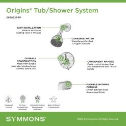Symmons Origins Single-Handle 1-Spray Tub and Shower Faucet with EasyService Stops in Chrome (Valve Included) 9 Symmons Origins Single-Handle 1-Spray Tub and Shower Faucet with EasyService Stops in Chrome (Valve Included) -Bathroom Faucets Store chrome symmons bathtub shower faucet combos s9602xprp 44 1000