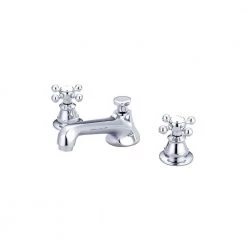 Water Creation 8 in. Widespread 2-Handle Century Classic Bathroom Faucet in Triple Plated Chrome with Pop-Up Drain