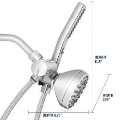 Waterpik 12-spray 5 in. High PressureDual Shower Head and Handheld Shower Head in Chrome -Bathroom Faucets Store chrome waterpik dual shower heads ybw 933e sbw 383me 40 1000