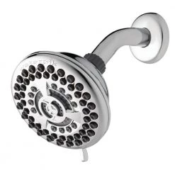 Waterpik 9-Spray 4.5 in. Single Wall Mount 1.8 GPM Fixed Shower Head in Chrome