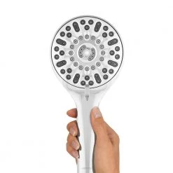 Waterpik 7-Spray Patterns with 1.8 GPM 4.75 in. Wall Mount Adjustable Handheld Shower Head in Chrome -Bathroom Faucets Store chrome waterpik handheld shower heads qcm 763me fa 1000