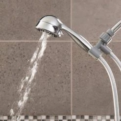 Waterpik 5-Spray 3.5 in. Single Wall Mount 1.8 GPM Handheld Shower Head in Chrome -Bathroom Faucets Store chrome waterpik handheld shower heads tav 553e 1f 1000