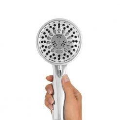 Waterpik 5-Spray 3.5 in. Single Wall Mount 1.8 GPM Handheld Shower Head in Chrome -Bathroom Faucets Store chrome waterpik handheld shower heads tav 553e 31 1000