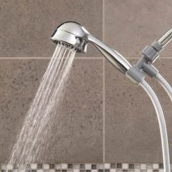 Waterpik 5-Spray 3.5 in. Single Wall Mount 1.8 GPM Handheld Shower Head in Chrome -Bathroom Faucets Store chrome waterpik handheld shower heads tav 553e 44 1000