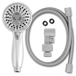 Waterpik 5-Spray 3.5 in. Single Wall Mount 1.8 GPM Handheld Shower Head in Chrome -Bathroom Faucets Store chrome waterpik handheld shower heads tav 553e c3 1000