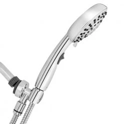 Waterpik 6-Spray 4.8 in. Single Wall Mount Handheld Adjustable Shower Head in Chrome -Bathroom Faucets Store chrome waterpik handheld shower heads vmh 663me 44 1000