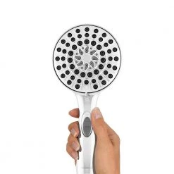 Waterpik 6-Spray 4.8 in. Single Wall Mount Handheld Adjustable Shower Head in Chrome -Bathroom Faucets Store chrome waterpik handheld shower heads vmh 663me 4f 1000