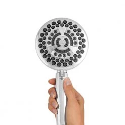 Waterpik 9-Spray 4.5 in. Single Wall Mount 1.8 GPM Handheld Rain Shower Head in Chrome -Bathroom Faucets Store chrome waterpik handheld shower heads yat 963me 31 1000