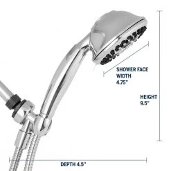 Waterpik 9-Spray 4.5 in. Single Wall Mount 1.8 GPM Handheld Rain Shower Head in Chrome -Bathroom Faucets Store chrome waterpik handheld shower heads yat 963me 40 1000