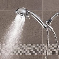 Waterpik 9-Spray 4.5 in. Single Wall Mount 1.8 GPM Handheld Rain Shower Head in Chrome -Bathroom Faucets Store chrome waterpik handheld shower heads yat 963me 44 1000