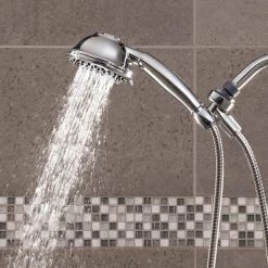Waterpik 9-Spray 4.5 in. Single Wall Mount 1.8 GPM Handheld Rain Shower Head in Chrome -Bathroom Faucets Store chrome waterpik handheld shower heads yat 963me fa 1000