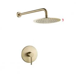 UKISHIRO Single-Handle 1-Spray 1.5 GPM High Pressure Shower Faucet with Valve in Brushed Gold