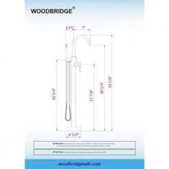 WOODBRIDGE Derby Single-Handle Freestanding Floor Mount Tub Filler Faucet with Hand Shower in Brushed Glod 13 WOODBRIDGE Derby Single-Handle Freestanding Floor Mount Tub Filler Faucet with Hand Shower in Brushed Glod -Bathroom Faucets Store gold woodbridge claw foot tub faucets f1051 66 1000
