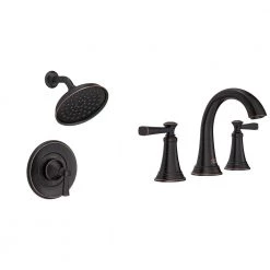 American Standard Rumson 8 in. Widespread Bathroom Faucet and Single-Handle 1-Spray Shower Faucet in Legacy Bronze (Valve Included)