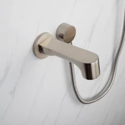 Lexora Luviah Stainless Steel Round Shower Set with Handheld Showerwand in Brushed Nickel -Bathroom Faucets Store lexora shower jets lss13011bn 66 1000