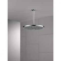 Delta 1-Spray Patterns 11.75 in. Ceiling Mount Fixed Shower Head in Lumicoat Chrome -Bathroom Faucets Store lumicoat chrome delta fixed shower heads 52158 pr25 76 1000