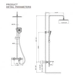 Toject Dinar 3-Spray Patterns with 1.8 GPM 9.8 in. Wall Mount Dual Shower Heads with Handheld Shower in Matte Black -Bathroom Faucets Store matt black toject dual shower heads dr 200 40 1000