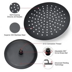Toject Vision 5-Spray Patterns with 1.8 GPM 9.8 in. Wall Mount Dual Shower Heads with Handheld Shower in Matte Black -Bathroom Faucets Store matt black toject dual shower heads vs 200 77 1000
