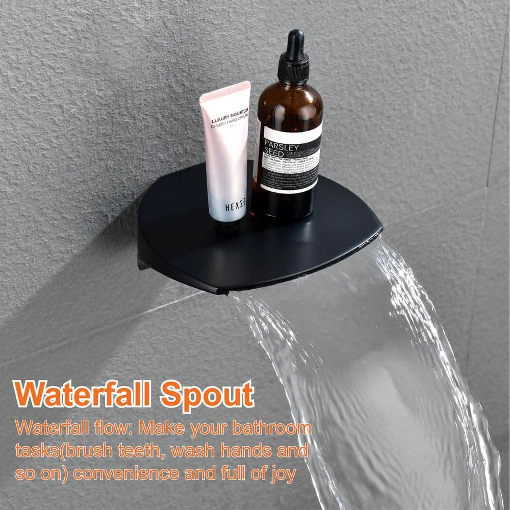 Aurora Decor Lilac Single-Handle 3-Spray Round High Pressure Shower Faucet in Black (Valve Included) 7 Aurora Decor Lilac Single-Handle 3-Spray Round High Pressure Shower Faucet in Black (Valve Included) - Image 7