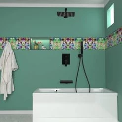 Boyel Living Wall Mount Single-Handle 1-Spray Tub and Shower Faucet in Matte Black - 10 Inch (Valve Included) -Bathroom Faucets Store matte black 10 inch boyel living bathtub shower faucet combos smd 88018b 10 31 1000