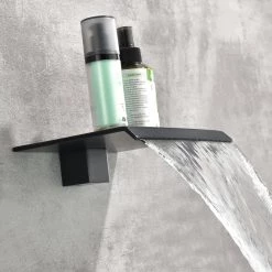 Boyel Living Wall Mount Single-Handle 1-Spray Tub and Shower Faucet in Matte Black - 10 Inch (Valve Included) -Bathroom Faucets Store matte black 10 inch boyel living bathtub shower faucet combos smd 88018b 10 77 1000