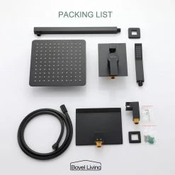 Boyel Living Wall Mount Single-Handle 1-Spray Tub and Shower Faucet in Matte Black - 10 Inch (Valve Included) -Bathroom Faucets Store matte black 10 inch boyel living bathtub shower faucet combos smd 88018b 10 a0 1000