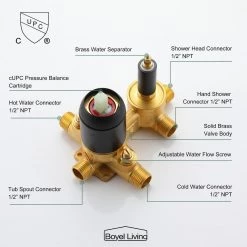 Boyel Living Wall Mount Single-Handle 1-Spray Tub and Shower Faucet in Matte Black - 10 Inch (Valve Included) -Bathroom Faucets Store matte black 10 inch boyel living bathtub shower faucet combos smd 88018b 10 fa 1000