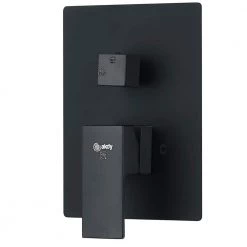 AKDY Square, wall-mounted fixed rain shower faucet, handheld shower combo, in Matte Black. -Bathroom Faucets Store matte black akdy shower faucets sf001 3 4f 1000