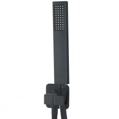 AKDY Square, wall-mounted fixed rain shower faucet, handheld shower combo, in Matte Black. -Bathroom Faucets Store matte black akdy shower faucets sf001 3 c3 1000