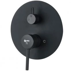 AKDY Round, wall-mounted adjustable rain shower faucet, handheld shower combo, in Matte Black. 12 AKDY Round, wall-mounted adjustable rain shower faucet, handheld shower combo, in Matte Black. -Bathroom Faucets Store matte black akdy shower faucets sf002 3 4f 1000