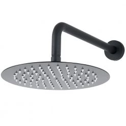 AKDY Round, wall-mounted adjustable rain shower faucet, handheld shower combo, in Matte Black. 10 AKDY Round, wall-mounted adjustable rain shower faucet, handheld shower combo, in Matte Black. -Bathroom Faucets Store matte black akdy shower faucets sf002 3 77 1000