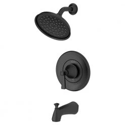 American Standard Rumson Single-Handle 1-Spray Tub and Shower Faucet with 1.8 GPM in Matte Black (Valve Included) -Bathroom Faucets Store matte black american standard bathtub shower faucet combos 7417502 243 76 1000