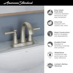American Standard Rumson 4 in. Centerset 2-Handle Bathroom Faucet in Matte Black -Bathroom Faucets Store matte black american standard centerset bathroom faucets 7417201 243 4f 1000