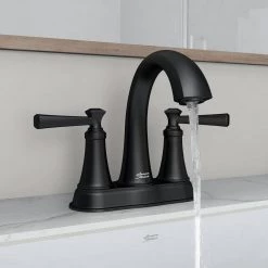 American Standard Rumson 4 in. Centerset 2-Handle Bathroom Faucet in Matte Black -Bathroom Faucets Store matte black american standard centerset bathroom faucets 7417201 243 a0 1000