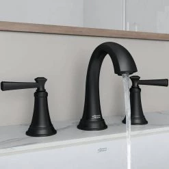 American Standard Rumson 8 in. Widespread 2-Handle Bathroom Faucet in Matte Black -Bathroom Faucets Store matte black american standard widespread bathroom faucets 7417801 243 40 1000
