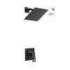 Aurora Decor ACAD Single-Handle 1-Spray Square Wall Mounted High Pressure Shower Faucet in Matte Black (Valve Included)
