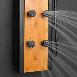 AKDY 57 In. 8-Jet Multifunction Shower Panel System With Adjustable Rainfall Shower Head And Handheld Shower head 18 AKDY 57 In. 8-Jet Multifunction Shower Panel System With Adjustable Rainfall Shower Head And Handheld Shower head -Bathroom Faucets Store matte black bamboo akdy shower towers sp0135 4f 1000